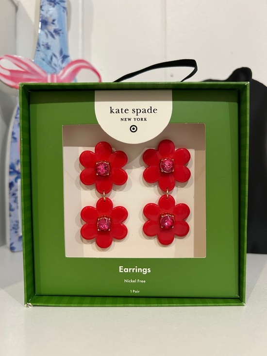 kate spade Jewelry - kate spade Red Double Flower Drop Earrings